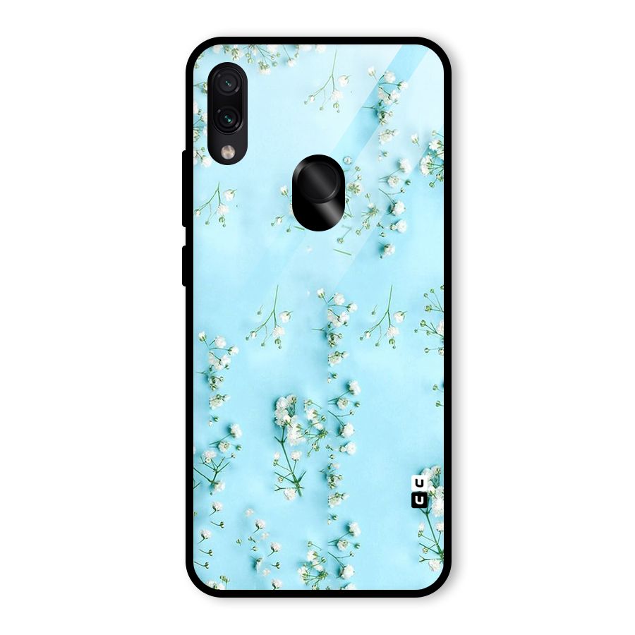 White Lily Design Glass Back Case for Redmi Note 7S