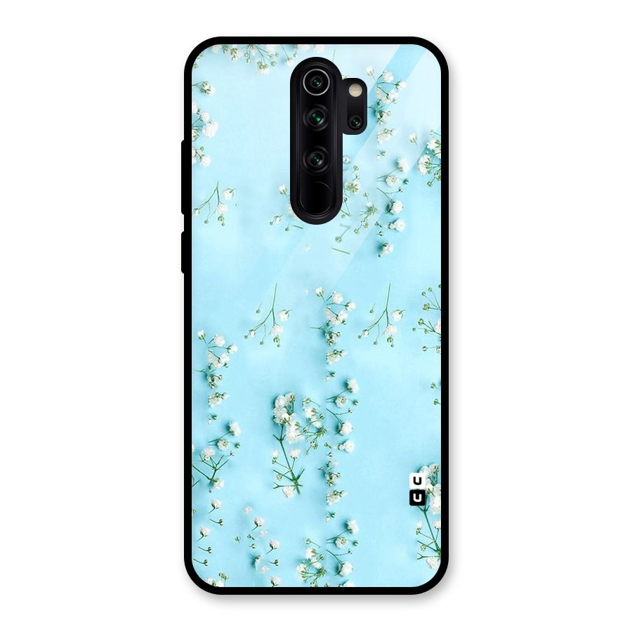 White Lily Design Glass Back Case for Redmi Note 8 Pro