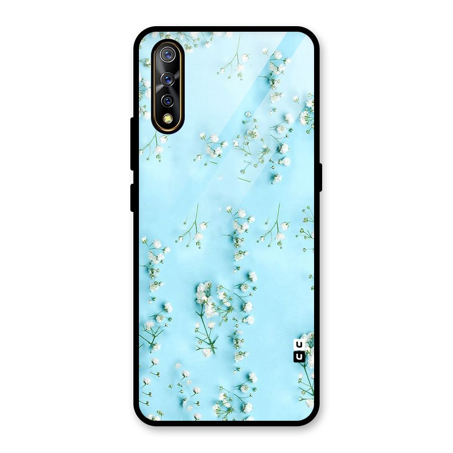 White Lily Design Glass Back Case for Vivo S1