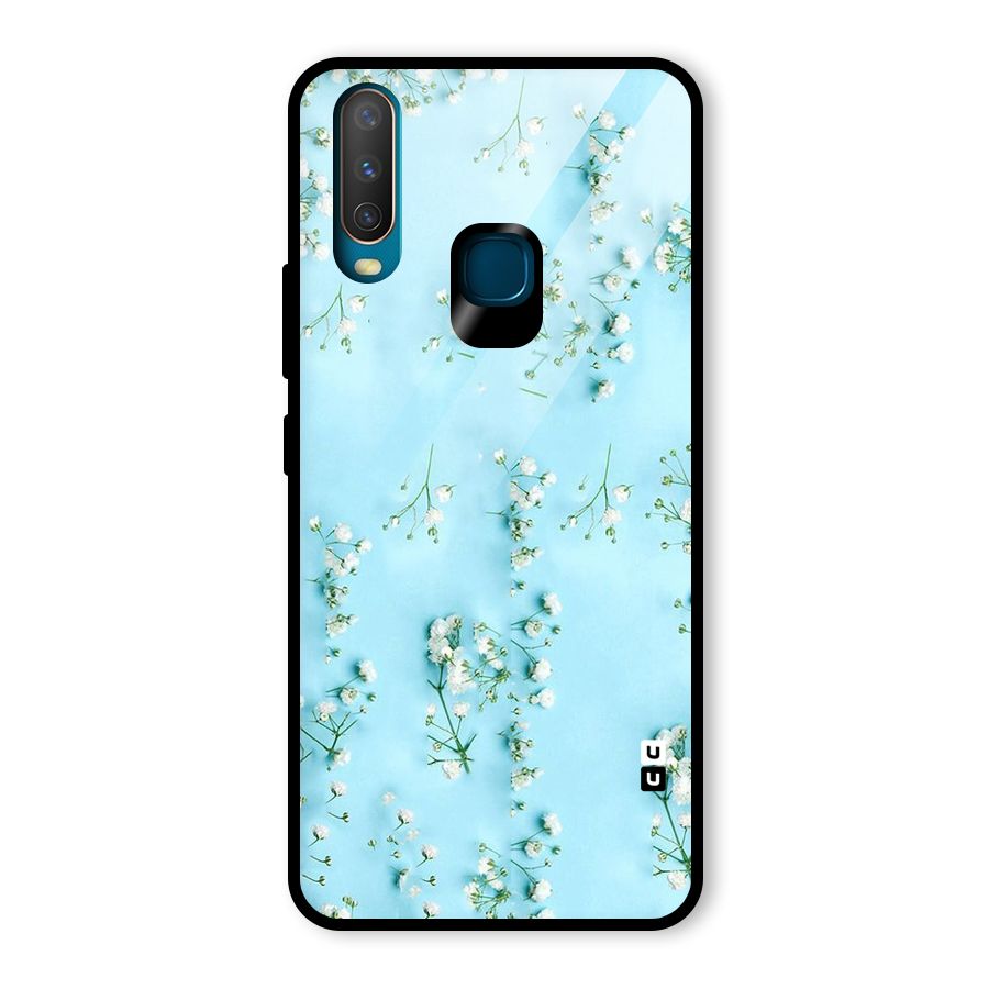 White Lily Design Glass Back Case for Vivo U10