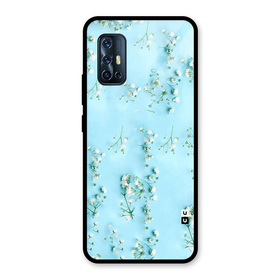 White Lily Design Glass Back Case for Vivo V17