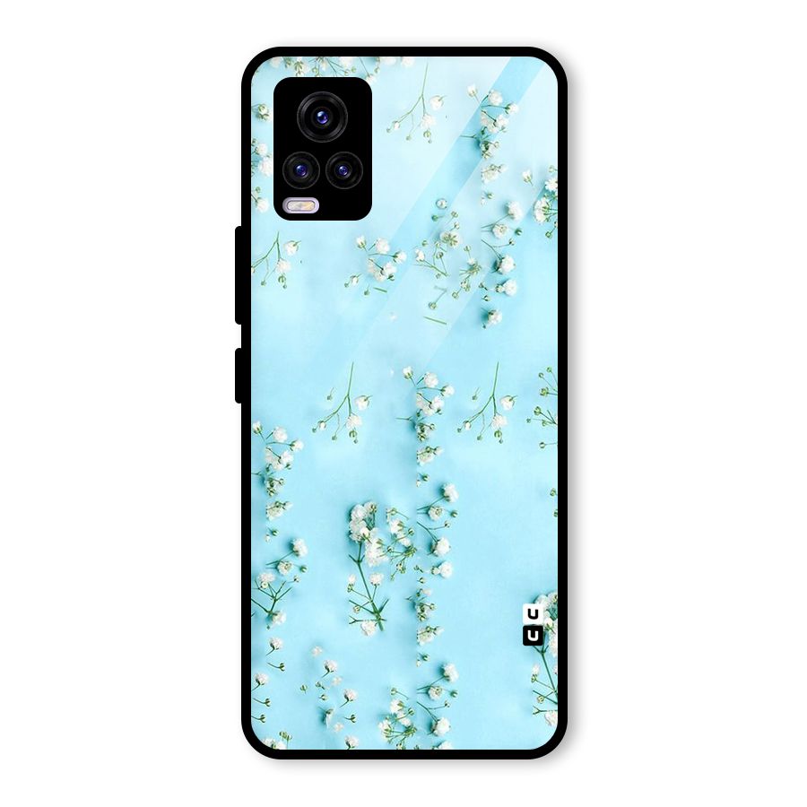 White Lily Design Glass Back Case for Vivo V20