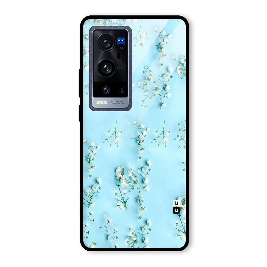White Lily Design Glass Back Case for Vivo X60 Pro Plus