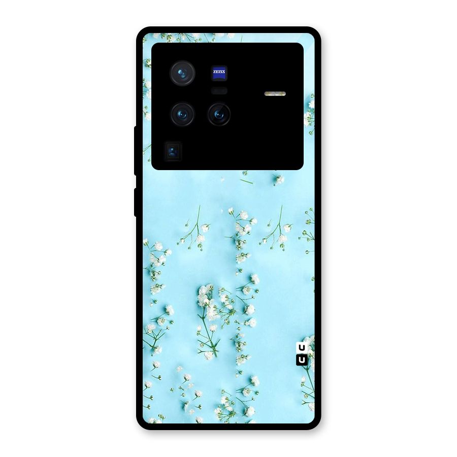 White Lily Design Glass Back Case for Vivo X80 Pro