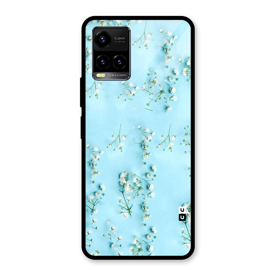 White Lily Design Glass Back Case for Vivo Y21T