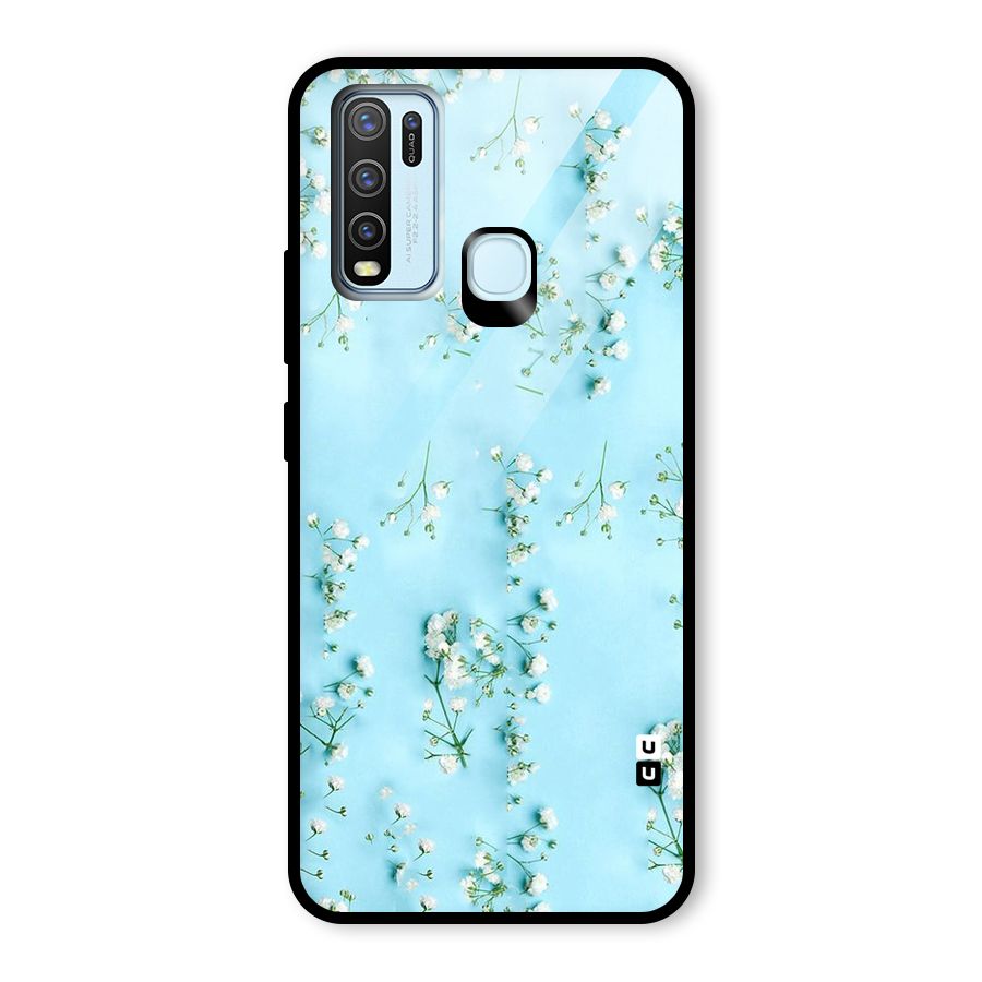 White Lily Design Glass Back Case for Vivo Y50