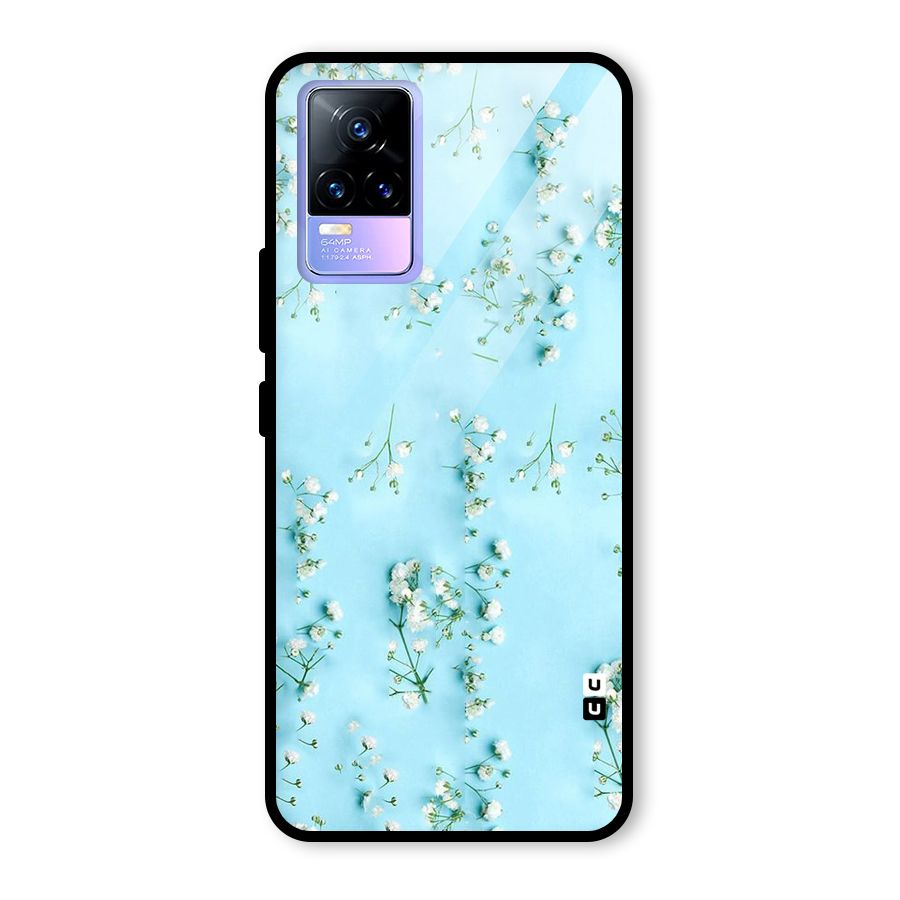White Lily Design Glass Back Case for Vivo Y73