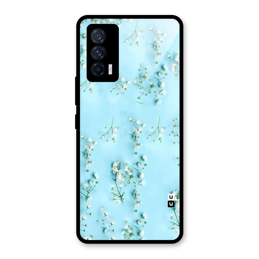 White Lily Design Glass Back Case for Vivo iQOO 7 5G