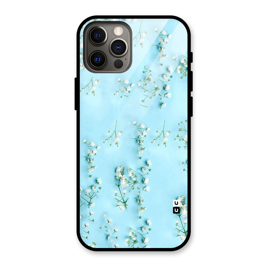 White Lily Design Glass Back Case for iPhone 12 Pro