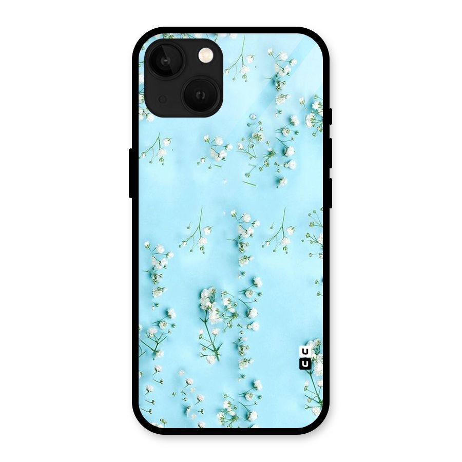 White Lily Design Glass Back Case for iPhone 13