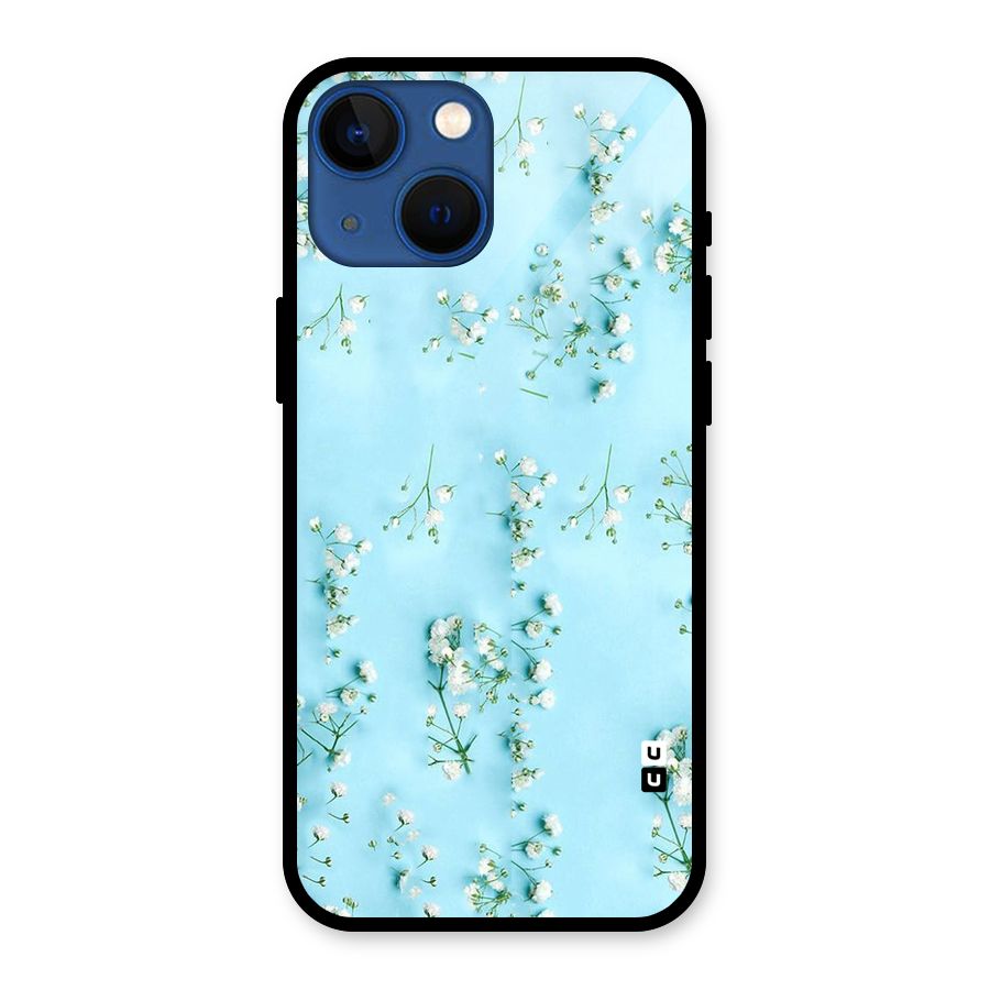 White Lily Design Glass Back Case for iPhone 13 Mini