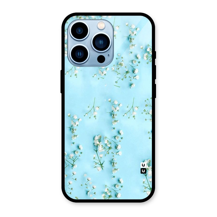 White Lily Design Glass Back Case for iPhone 13 Pro