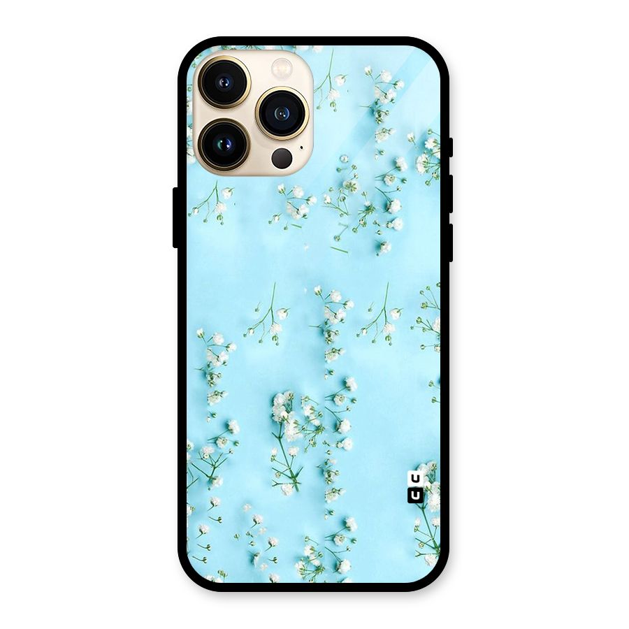 White Lily Design Glass Back Case for iPhone 13 Pro Max