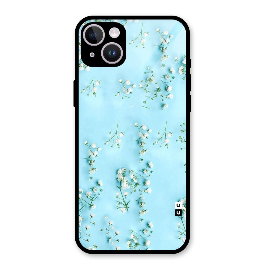 White Lily Design Glass Back Case for iPhone 14 Plus