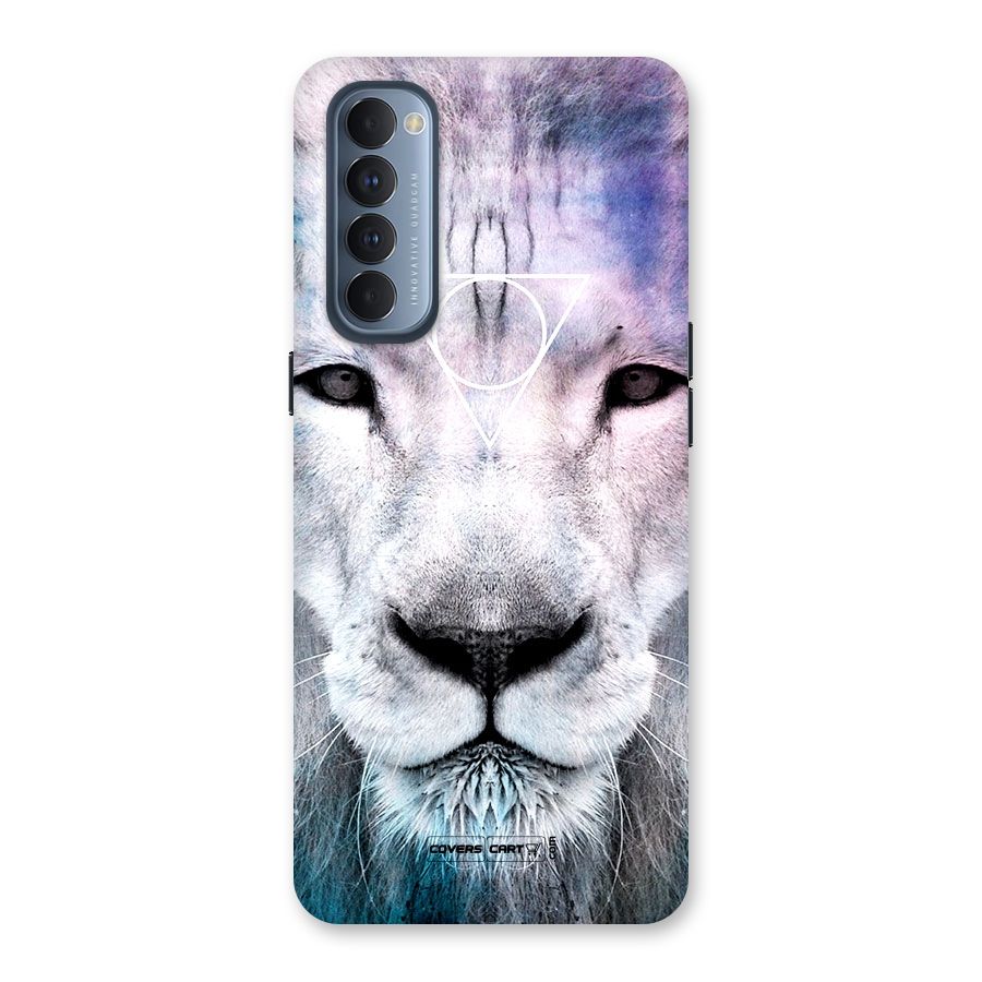 White Lion Back Case for Reno4 Pro