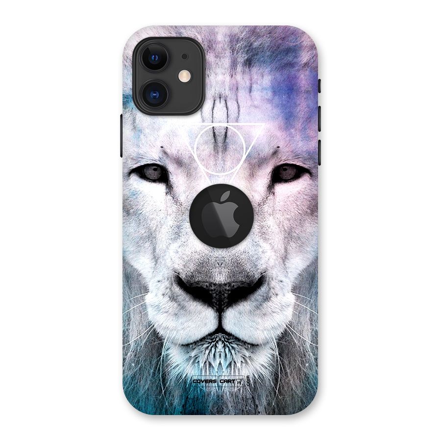 White Lion Back Case for iPhone 11 Logo Cut
