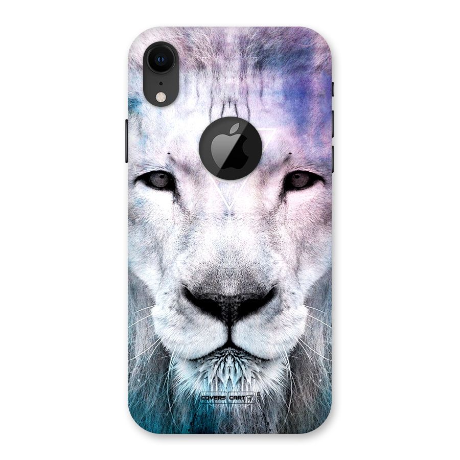 White Lion Back Case for iPhone XR Logo Cut