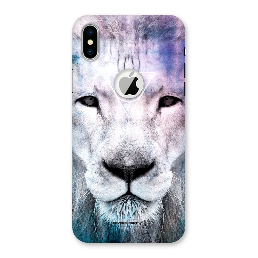 White Lion Back Case for iPhone X Logo Cut