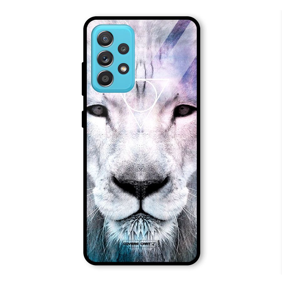 White Lion Glass Back Case for Galaxy A52