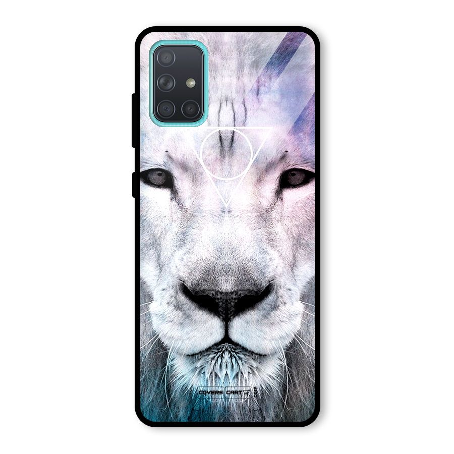 White Lion Glass Back Case for Galaxy A71