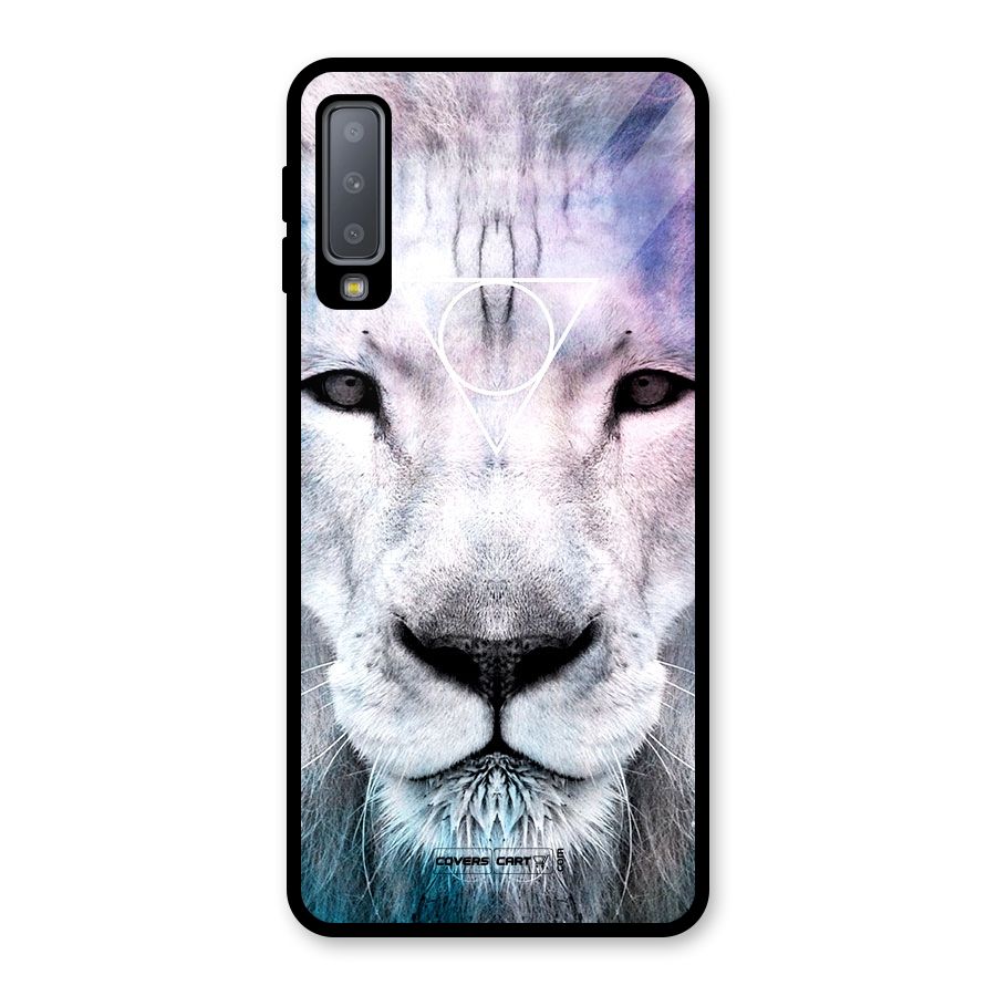 White Lion Glass Back Case for Galaxy A7 (2018)