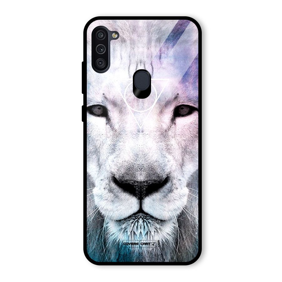White Lion Glass Back Case for Galaxy M11