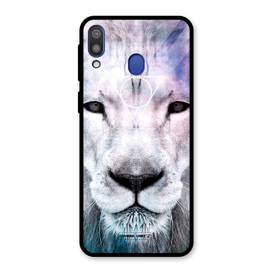White Lion Glass Back Case for Galaxy M20