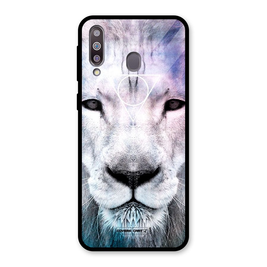 White Lion Glass Back Case for Galaxy M30