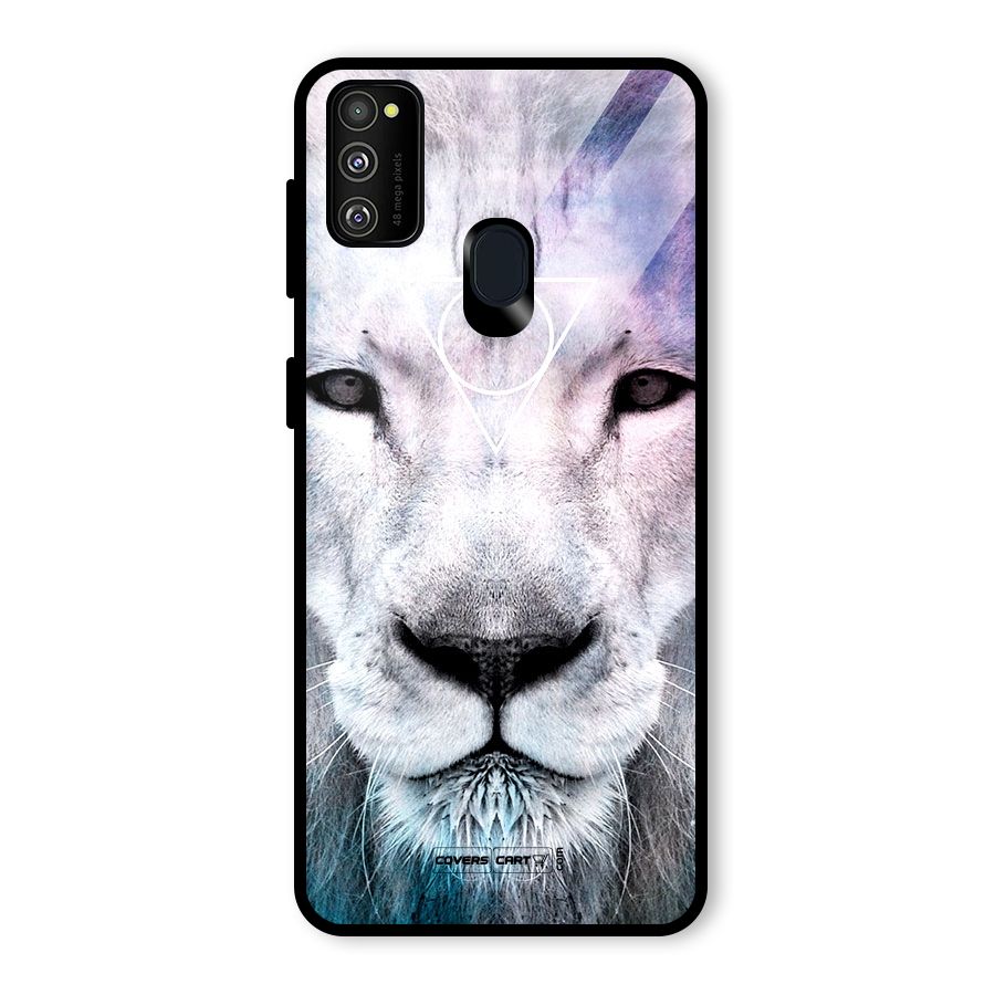 White Lion Glass Back Case for Galaxy M30s