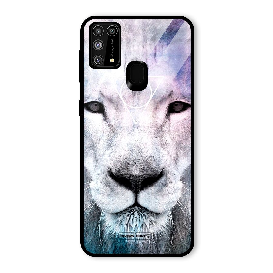 White Lion Glass Back Case for Galaxy M31
