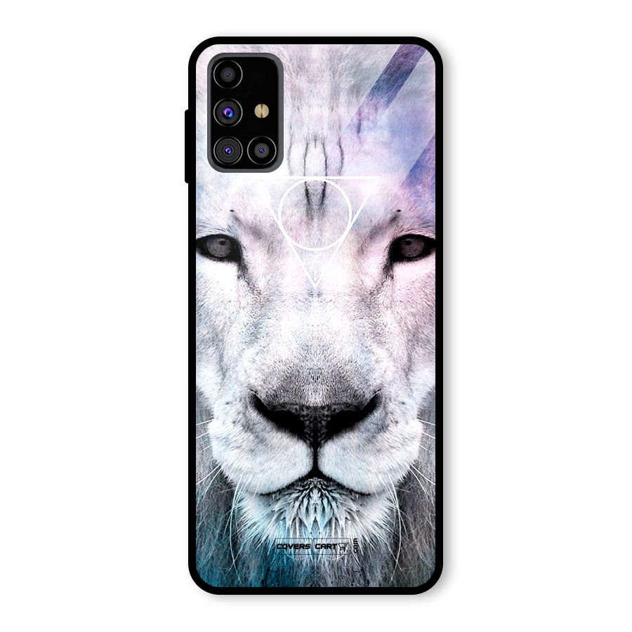White Lion Glass Back Case for Galaxy M31s