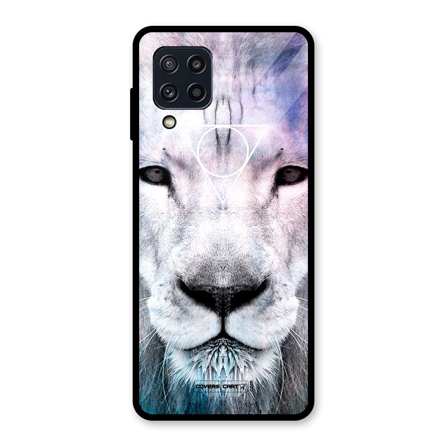 White Lion Glass Back Case for Galaxy M32