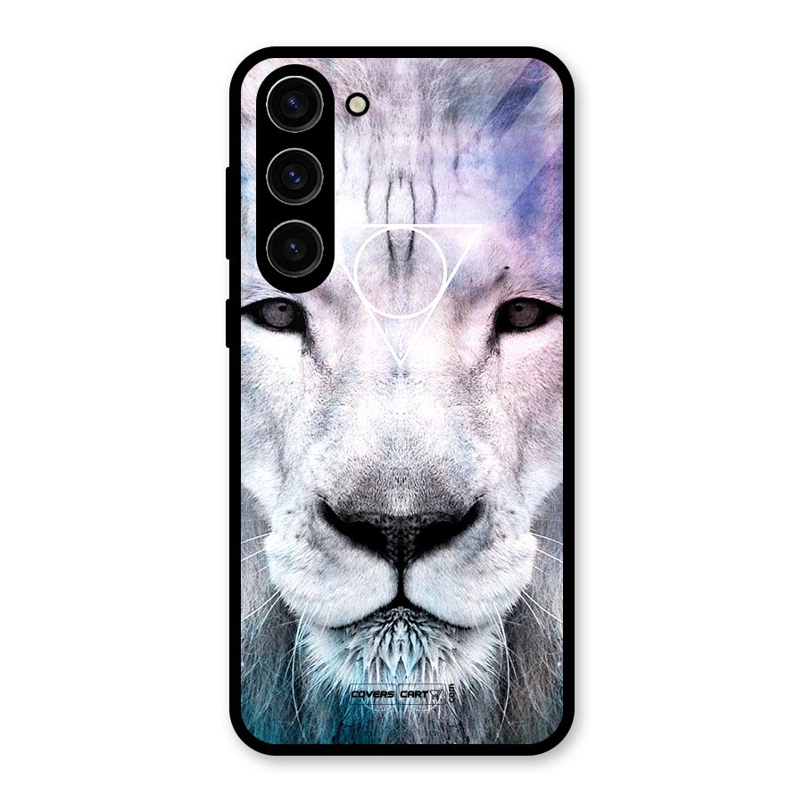 White Lion Glass Back Case for Galaxy S23 Plus