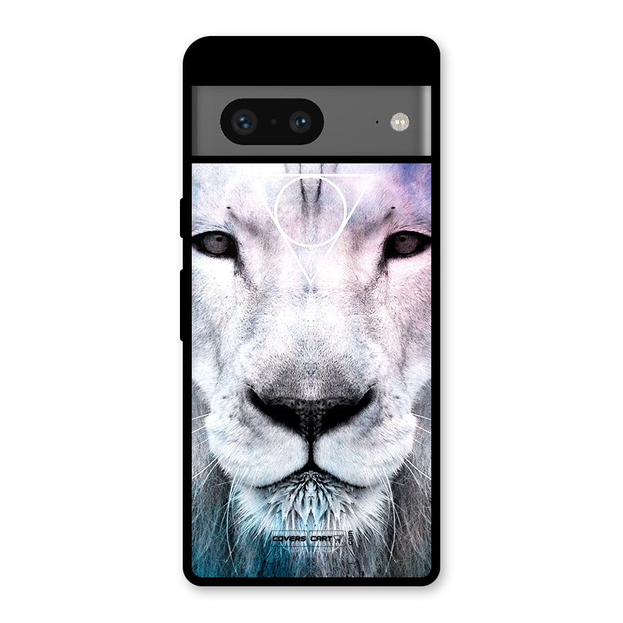 White Lion Glass Back Case for Google Pixel 7