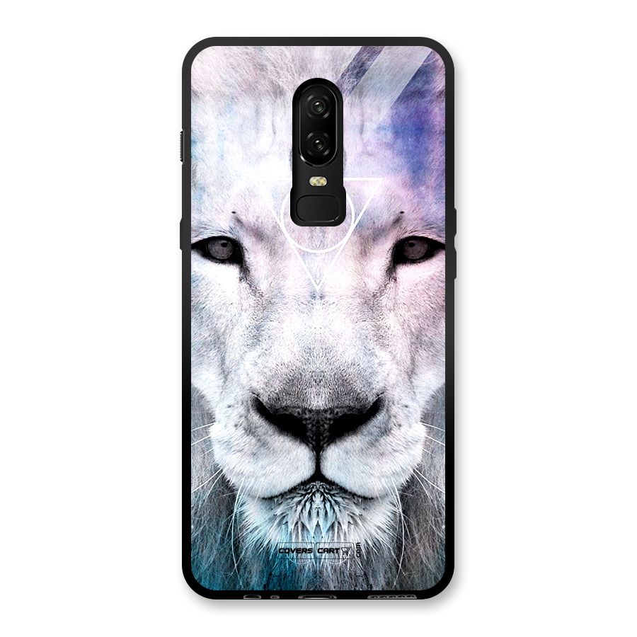 White Lion Glass Back Case for OnePlus 6