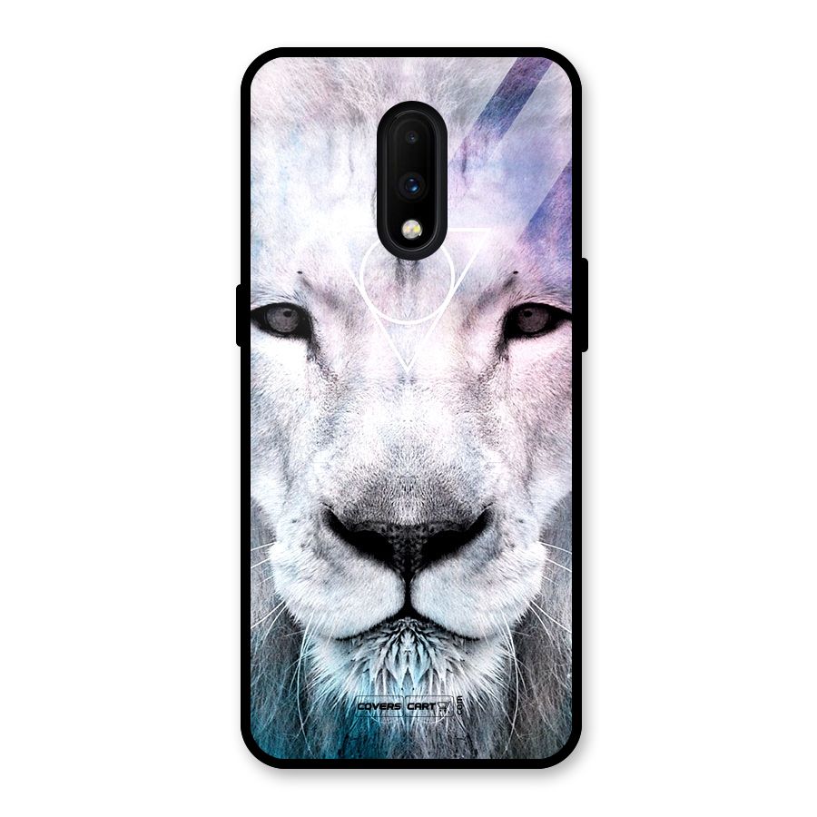 White Lion Glass Back Case for OnePlus 7