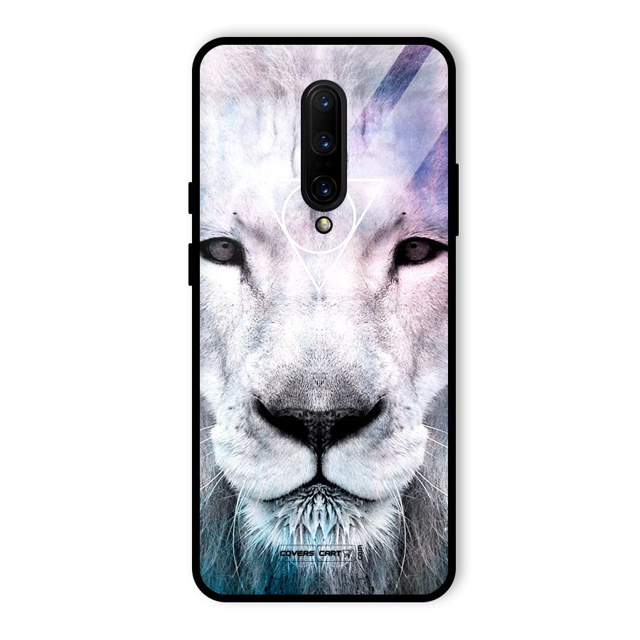 White Lion Glass Back Case for OnePlus 7 Pro