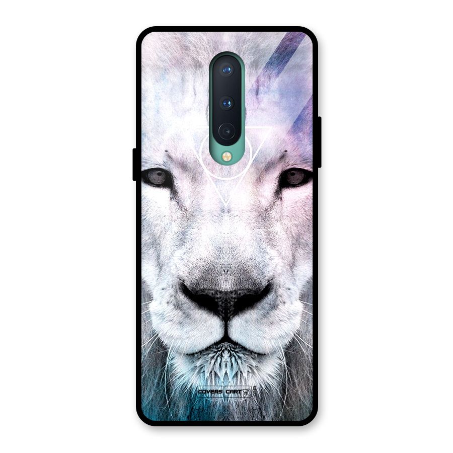 White Lion Glass Back Case for OnePlus 8