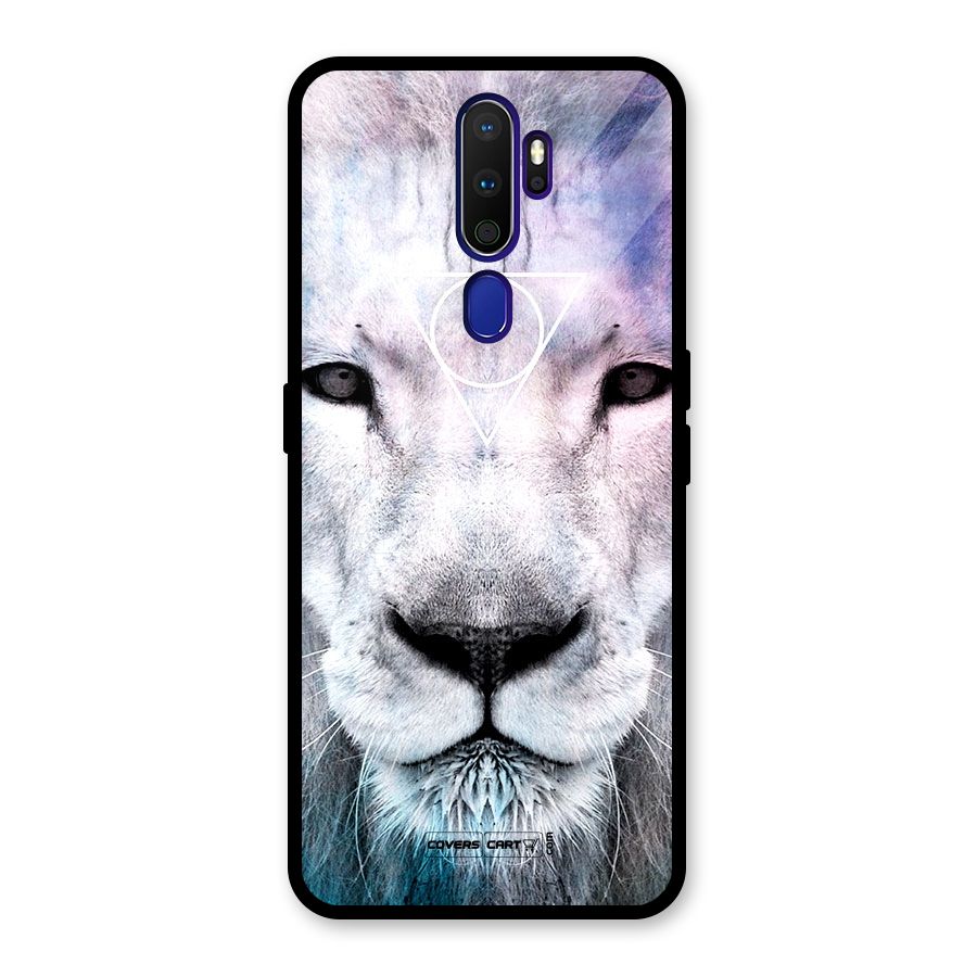 White Lion Glass Back Case for Oppo A9 (2020)