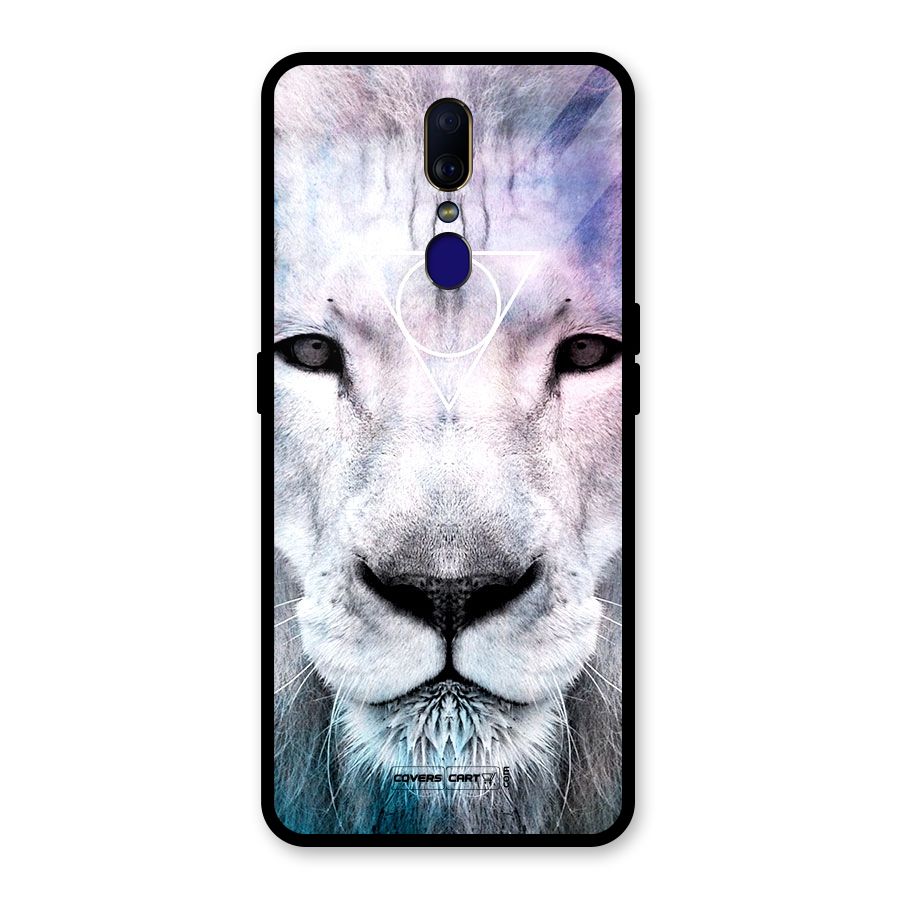 White Lion Glass Back Case for Oppo F11