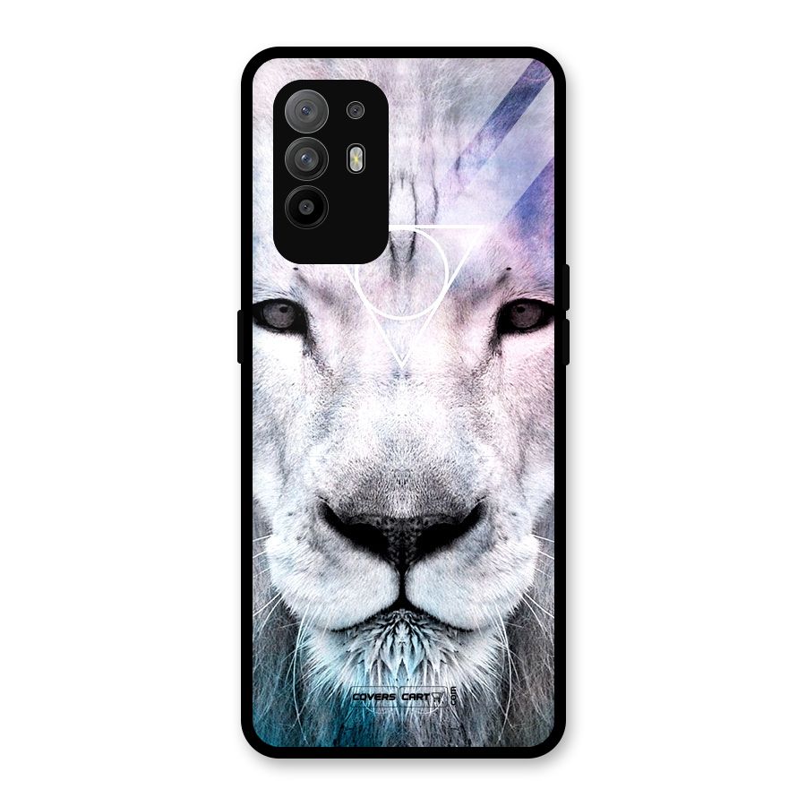 White Lion Glass Back Case for Oppo F19 Pro Plus 5G