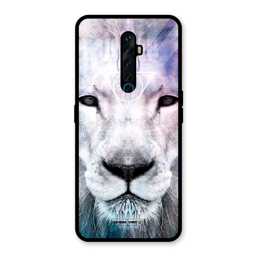 White Lion Glass Back Case for Oppo Reno2 F