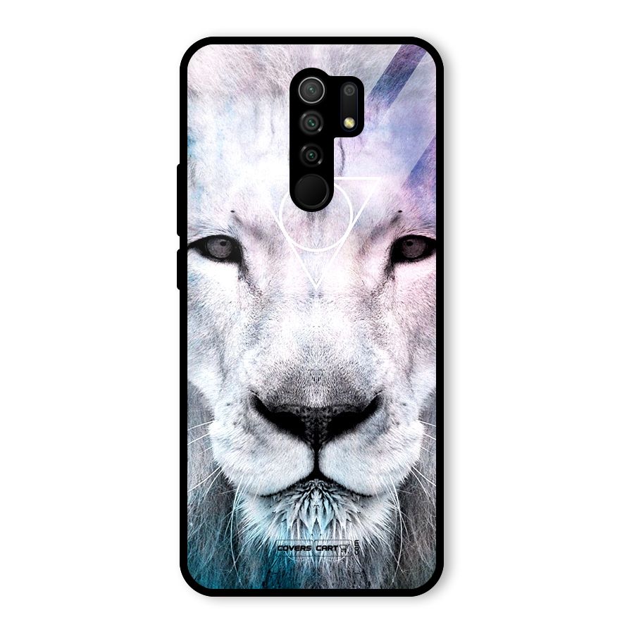 White Lion Glass Back Case for Poco M2