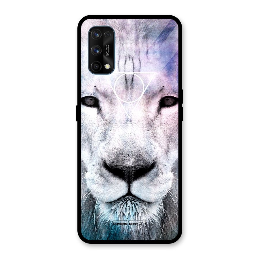 White Lion Glass Back Case for Realme 7 Pro