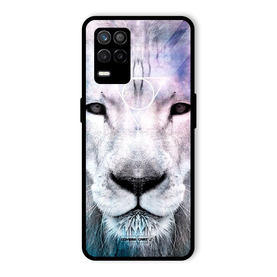 White Lion Glass Back Case for Realme 8 5G