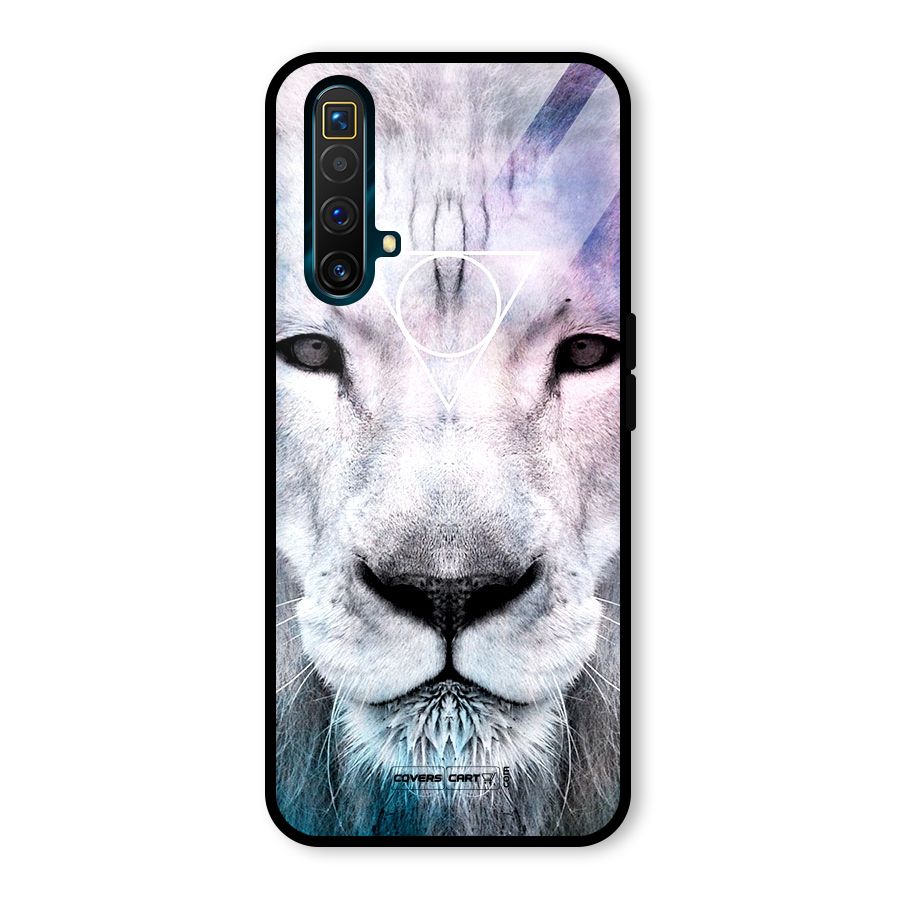 White Lion Glass Back Case for Realme X3