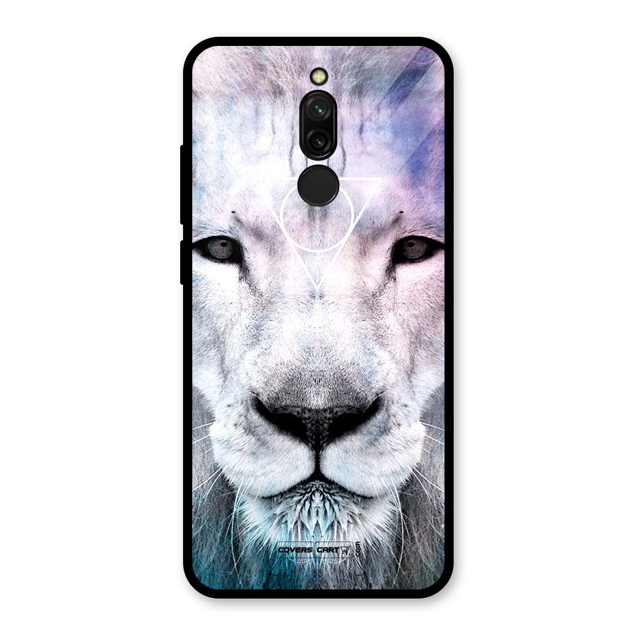 White Lion Glass Back Case for Redmi 8
