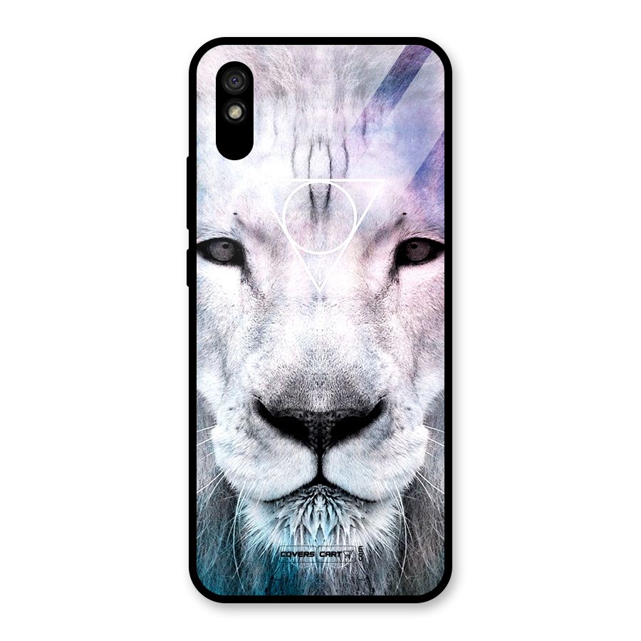 White Lion Glass Back Case for Redmi 9A