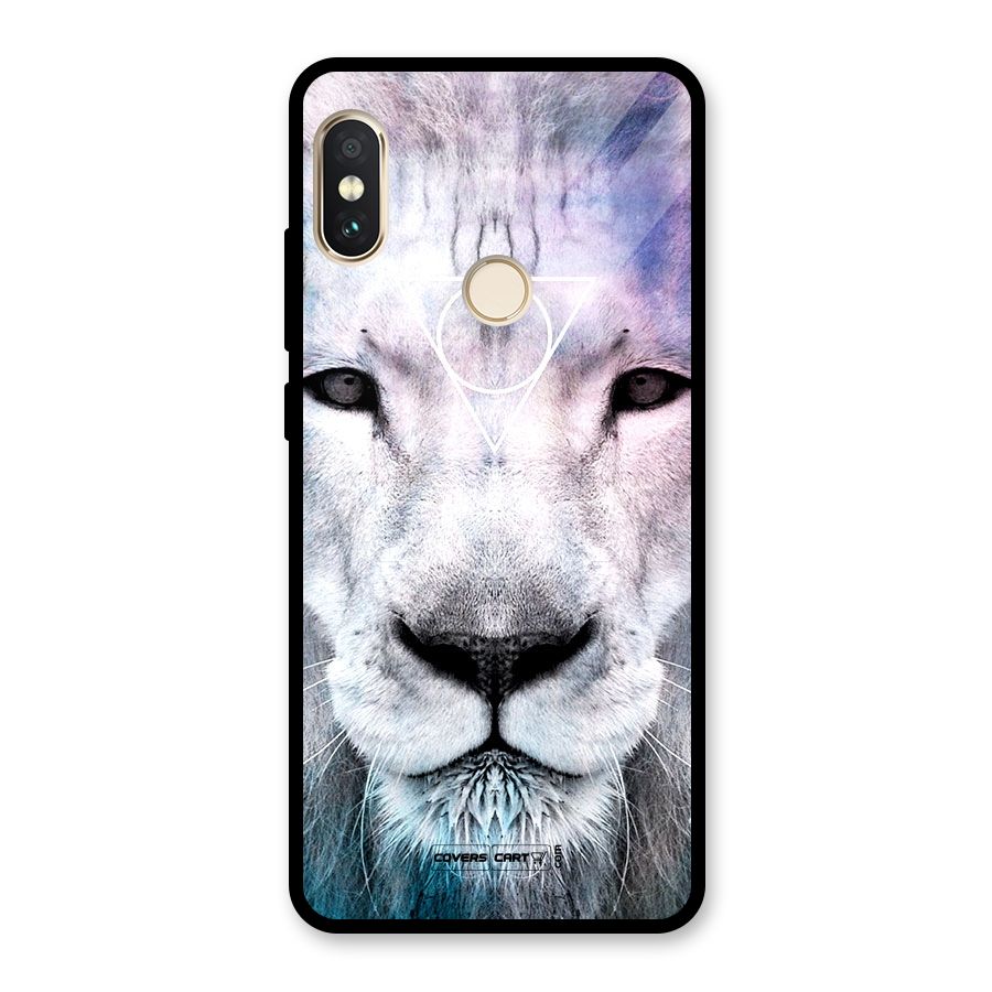 White Lion Glass Back Case for Redmi Note 5 Pro
