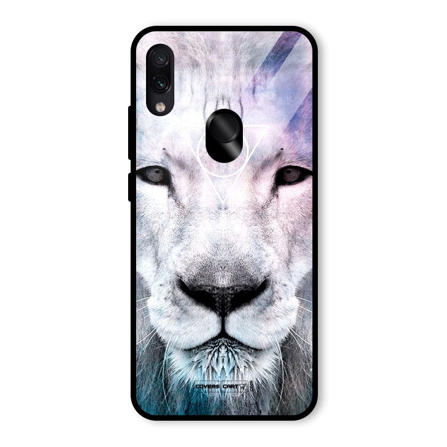 White Lion Glass Back Case for Redmi Note 7 Pro